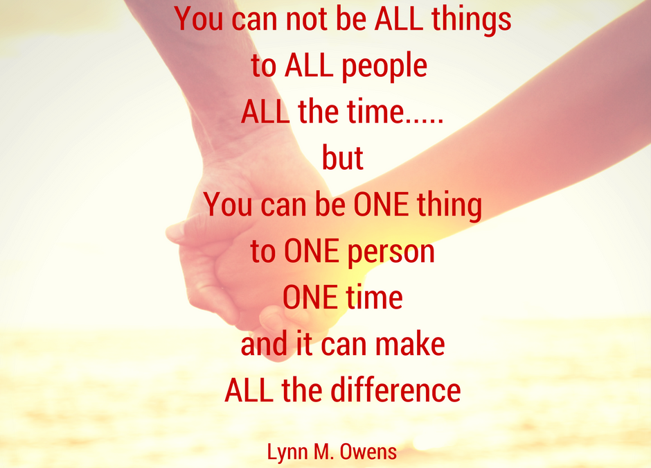 ONE PERSON TO A TIME